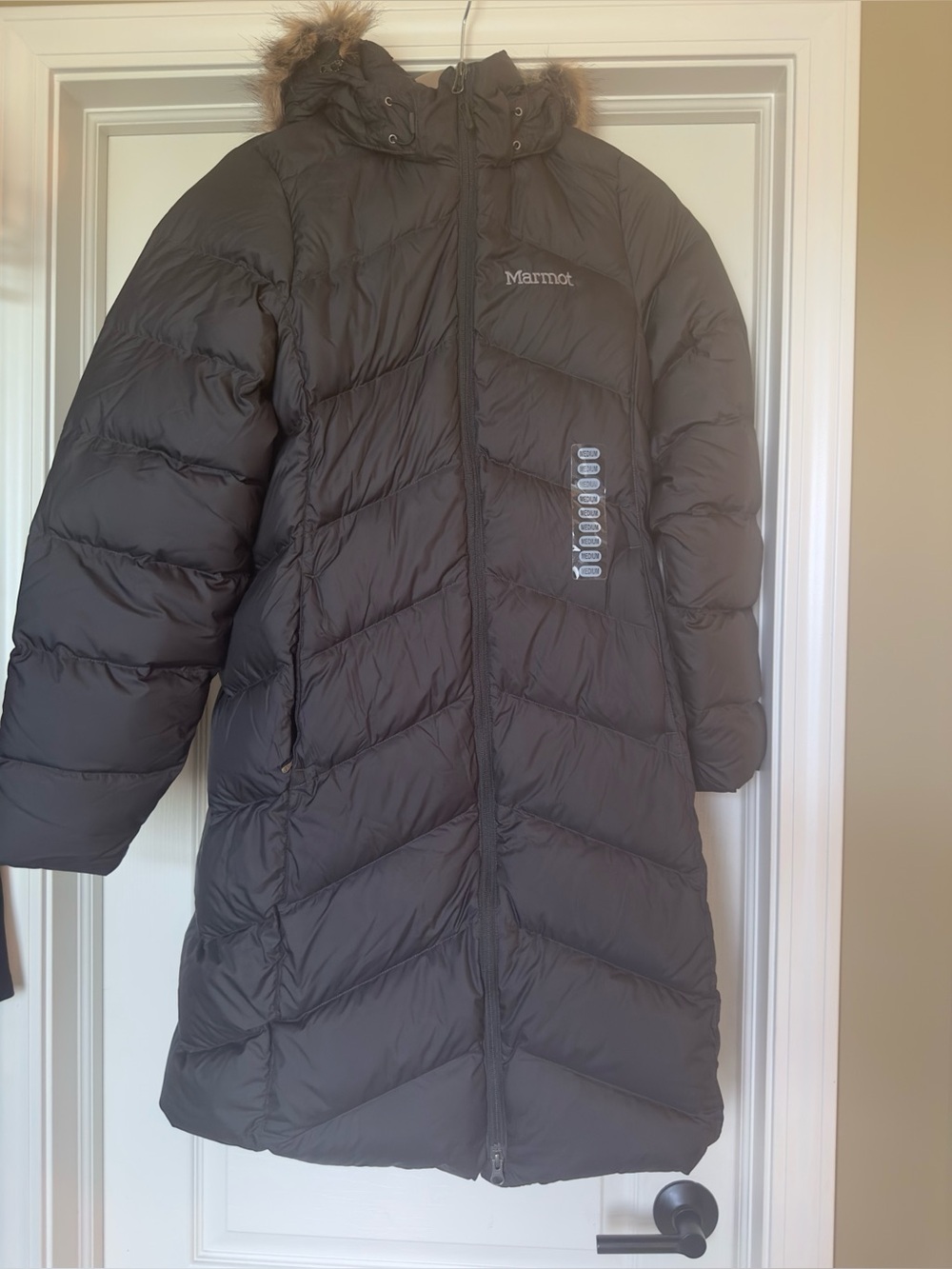 Marmot Women's Long Puffer Coat with Faux Fur Trim - Montreaux